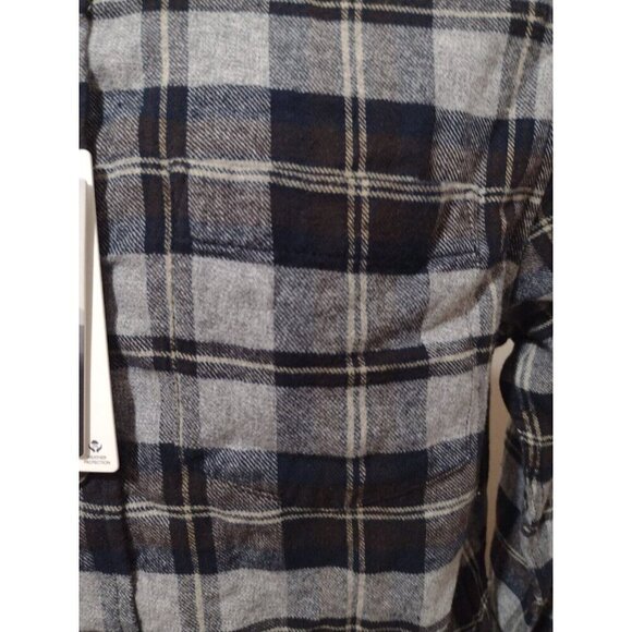 Denim Flower Shirt Mens Small S Multi Plaid Flannel Ricky Singh Button Up NEW - Picture 6 of 12